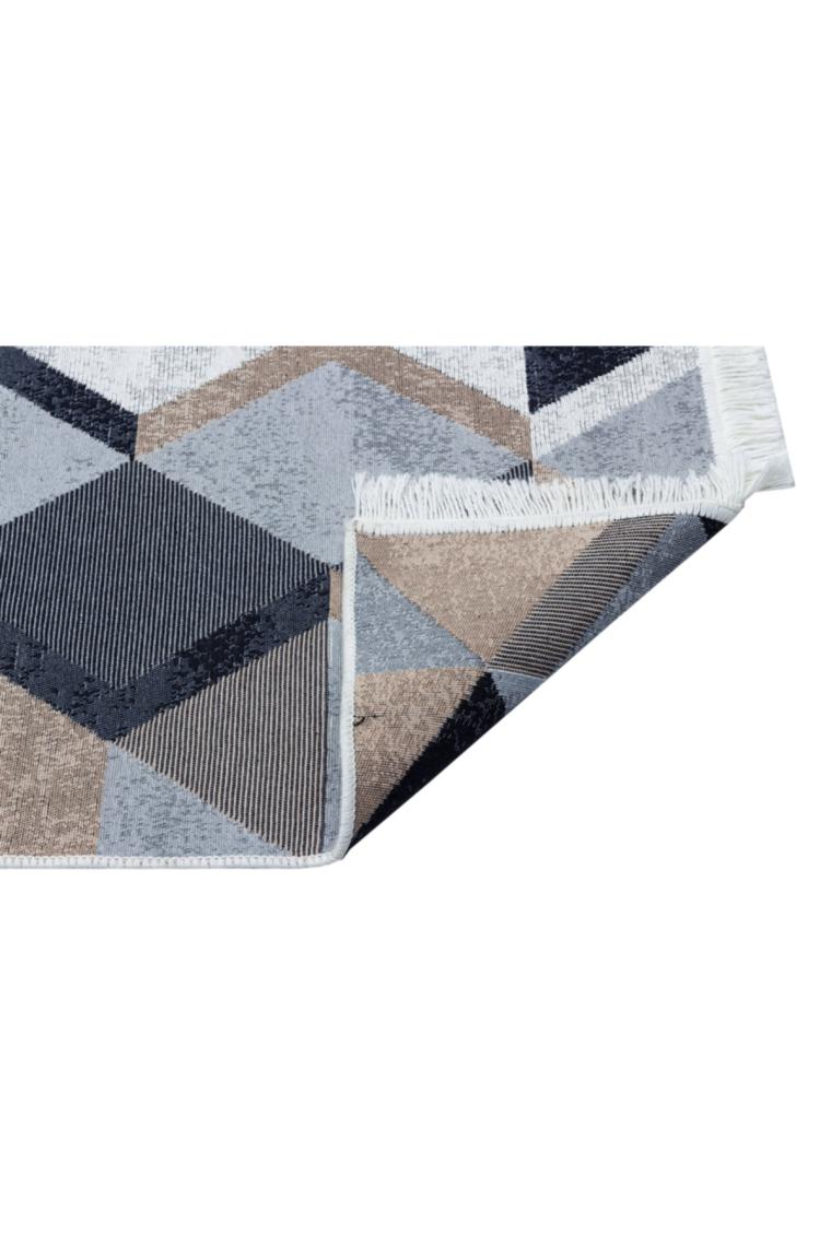 Eko Halı Arya Ar 10 Beige Bej Siyah Yıkanabilir Pamuk Etnik Kilim cm