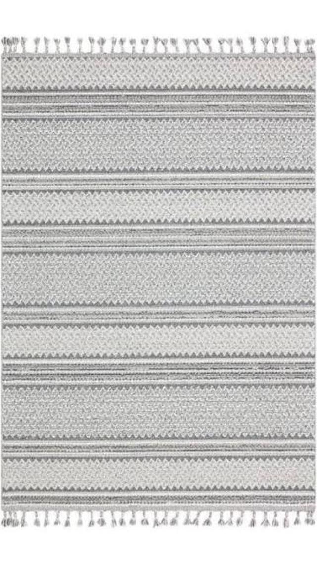 Eko Halı Soho Sh 05 Ivory Gri Hav Vermez Etnik Örgü Ince Halı Kilim 80 x 150 cm