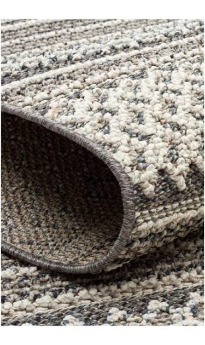 Eko Halı Soho Sh 05 Ivory Gri Hav Vermez Etnik Örgü Ince Halı Kilim 80 x 150 cm