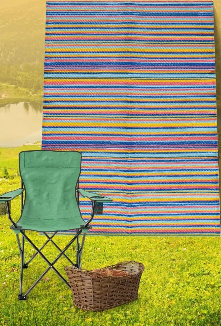 Konfor Halı Savana 8802 Plaj Kamp Piknik Bahçe Halısı Balkon Teras Hasır Mat Savan Halı 90 x 180 cm