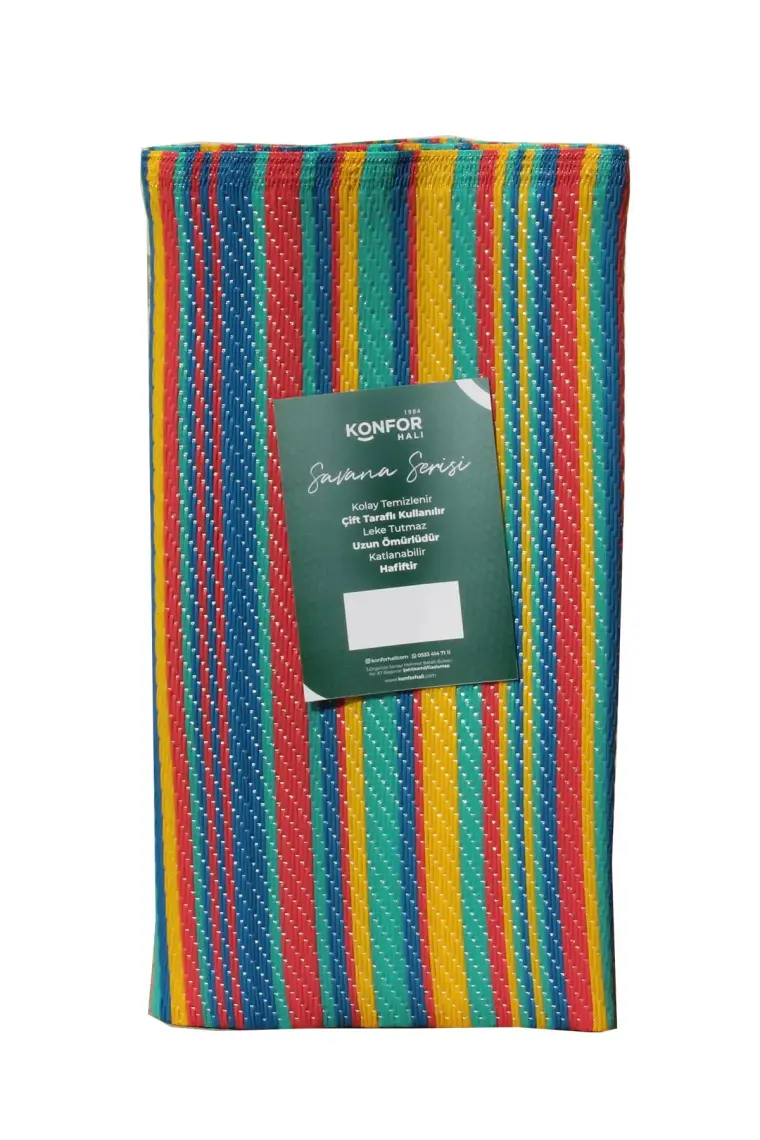 Konfor Halı Savana 8802 Plaj Kamp Piknik Bahçe Halısı Balkon Teras Hasır Mat Savan Halı 90 x 180 cm