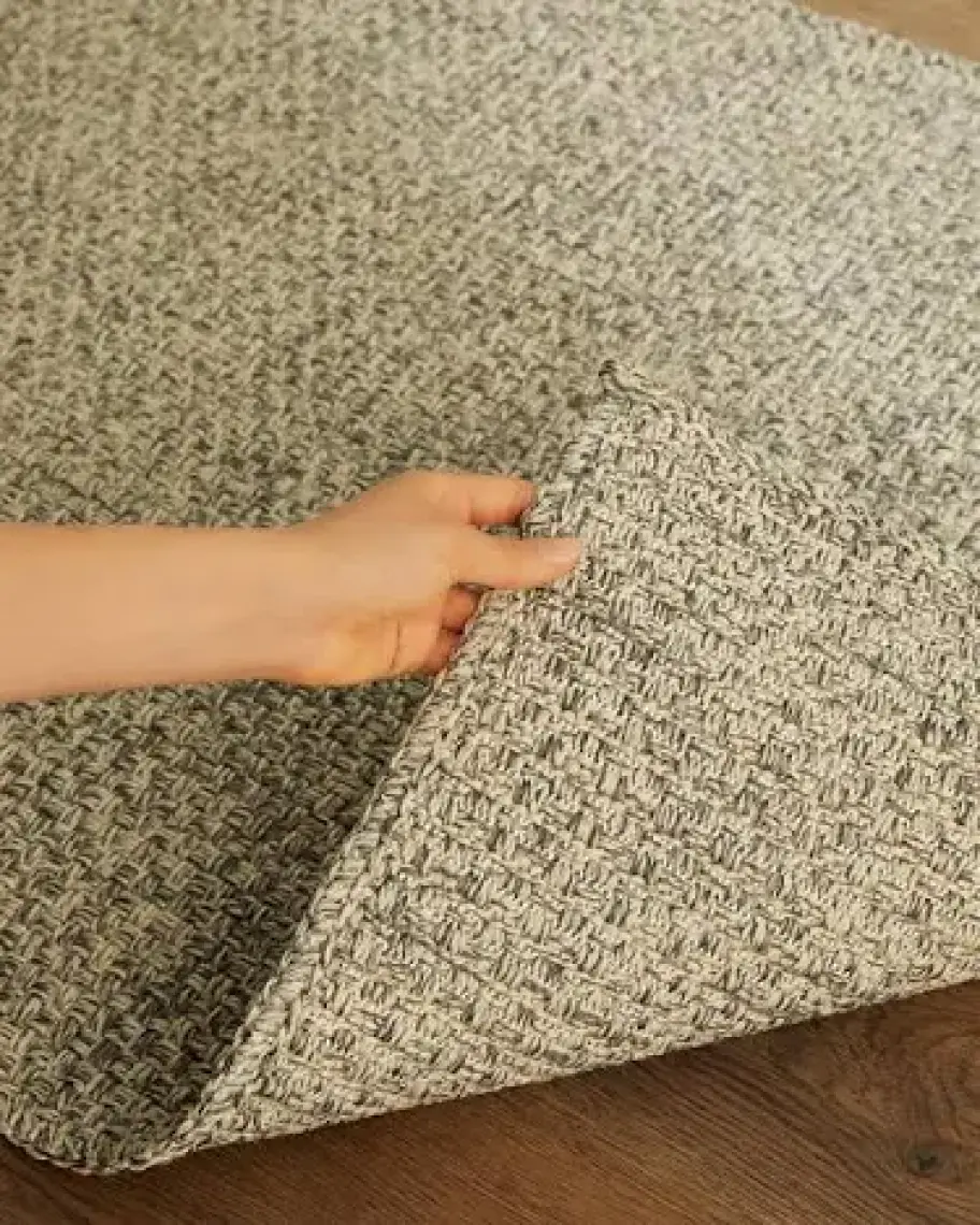 Ocean Home Textile Yıkanabilir Jüt Görünümlü Gri Renk Hasır Desenli Halı Kilim 160 x 230 cm