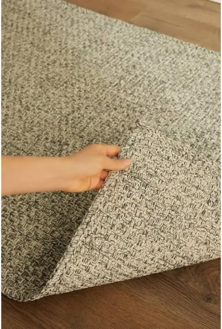 Ocean Home Textile Yıkanabilir Jüt Görünümlü Gri Renk Hasır Desenli Halı Kilim 160 x 230 cm
