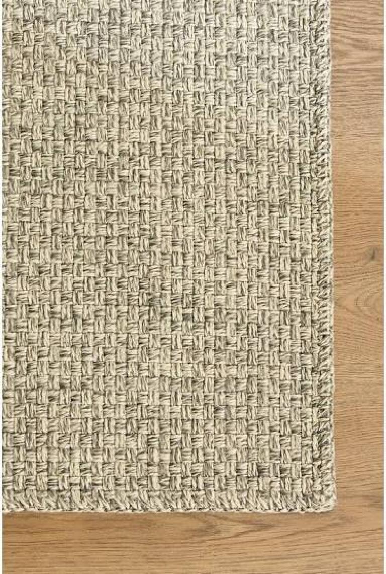 Ocean Home Textile Yıkanabilir Jüt Görünümlü Gri Renk Hasır Desenli Halı Kilim 120 x 180 cm