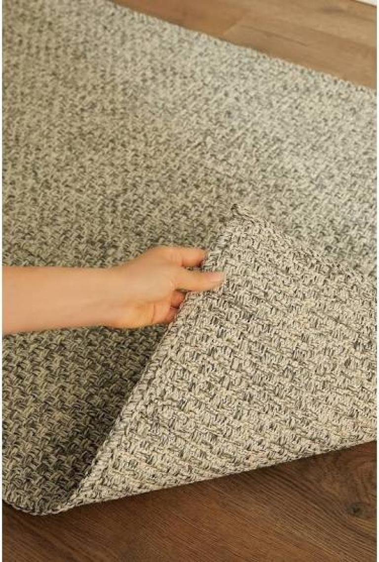 Ocean Home Textile Yıkanabilir Jüt Görünümlü Gri Renk Hasır Desenli Halı Kilim 120 x 180 cm