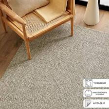 Ocean Home Textile Yıkanabilir Jüt Görünümlü Gri Renk Hasır Desenli Halı Kilim 120 x 180 cm