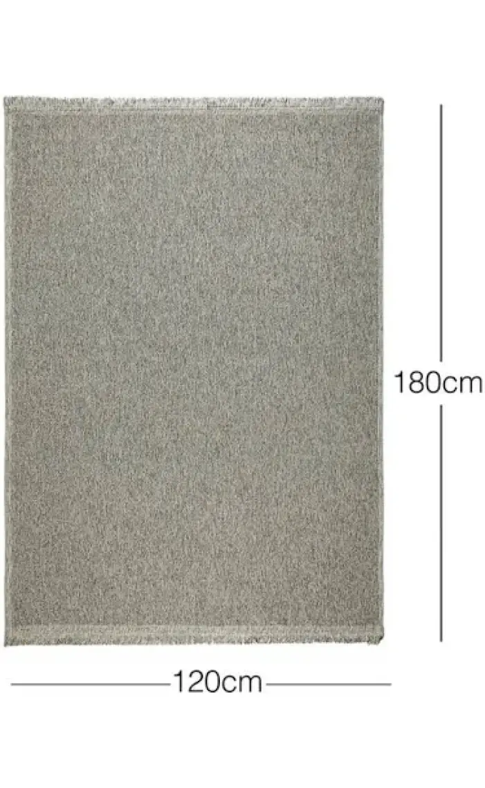 Ocean Home Textile Yıkanabilir Saçaklı Buklet Gri Renk Halı Kilim 120 x 180 cm