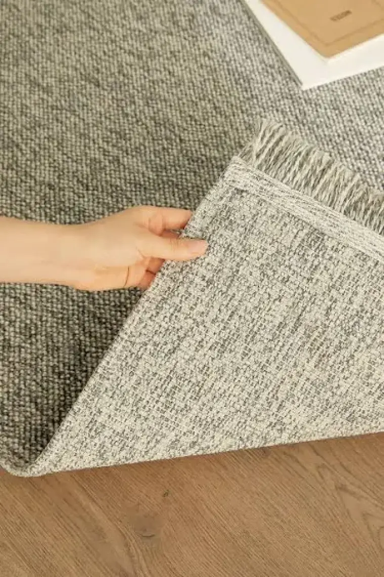 Ocean Home Textile Yıkanabilir Saçaklı Buklet Gri Renk Halı Kilim 120 x 180 cm