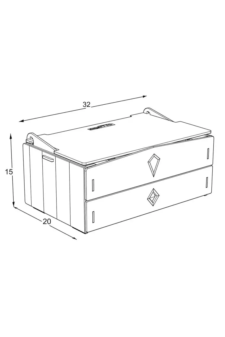 Design Otto Luna 64 Bölmeli Ahşap Kozmetik Makyaj Kolye Küpe Yüzük Takı Koleksiyon Saat Dikiş Aksesuar Tespih Kutusu Çok Amaçlı Düzenleyici Organizer