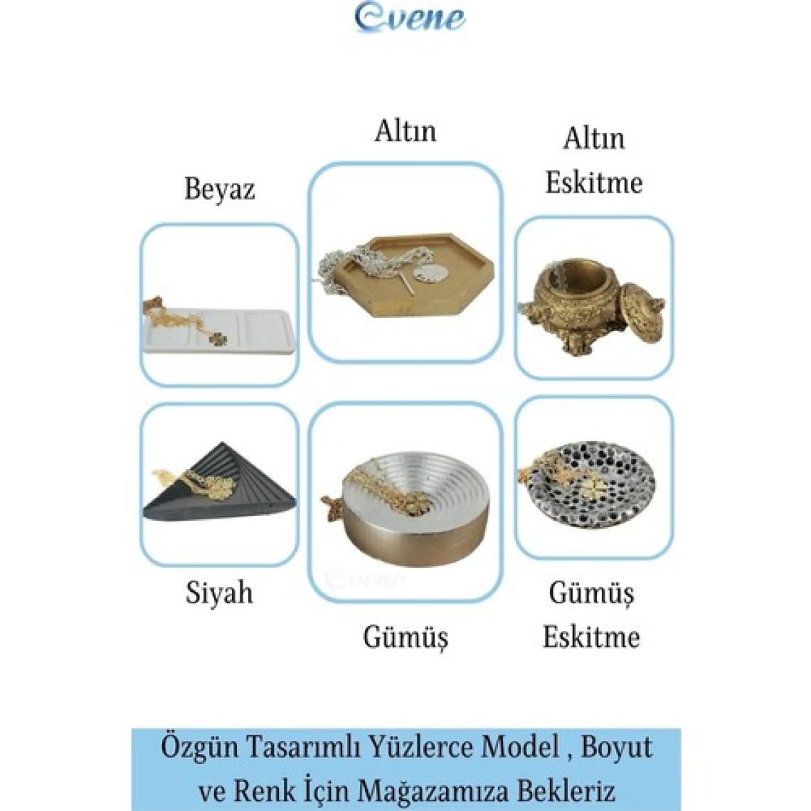 Evene Dekoratif Kase Takı Kutusu Yüzük Kolye Kutusu Mum Tabağı Takı Organizer Model 7