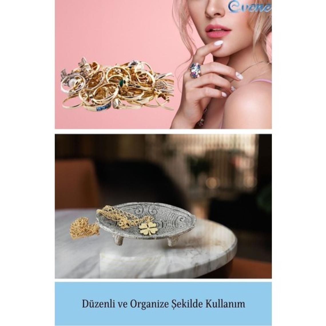 Evene Dekoratif Kase Takı Kutusu Yüzük Kolye Kutusu Mum Tabağı Takı Organizer Model 7