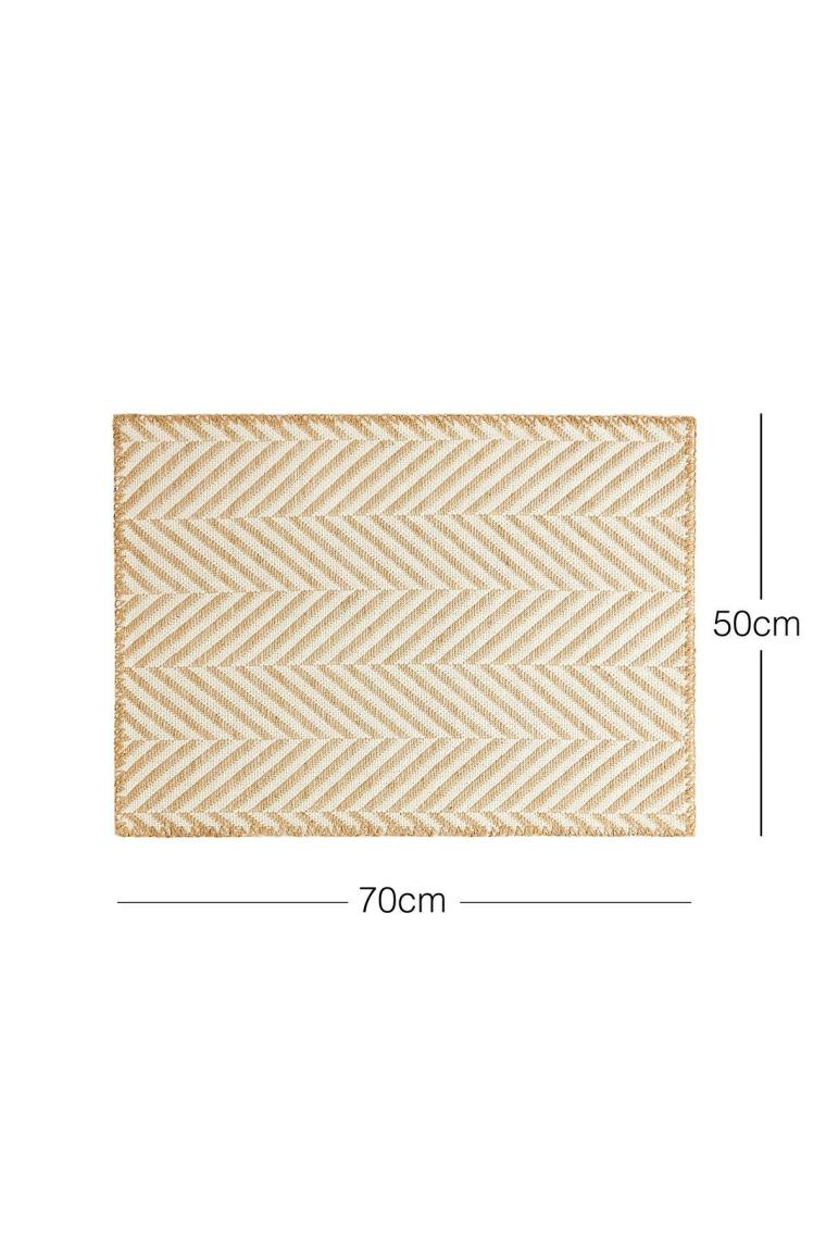 Ekru Renk Balıksırtı Jüt Paspas 50 x 70