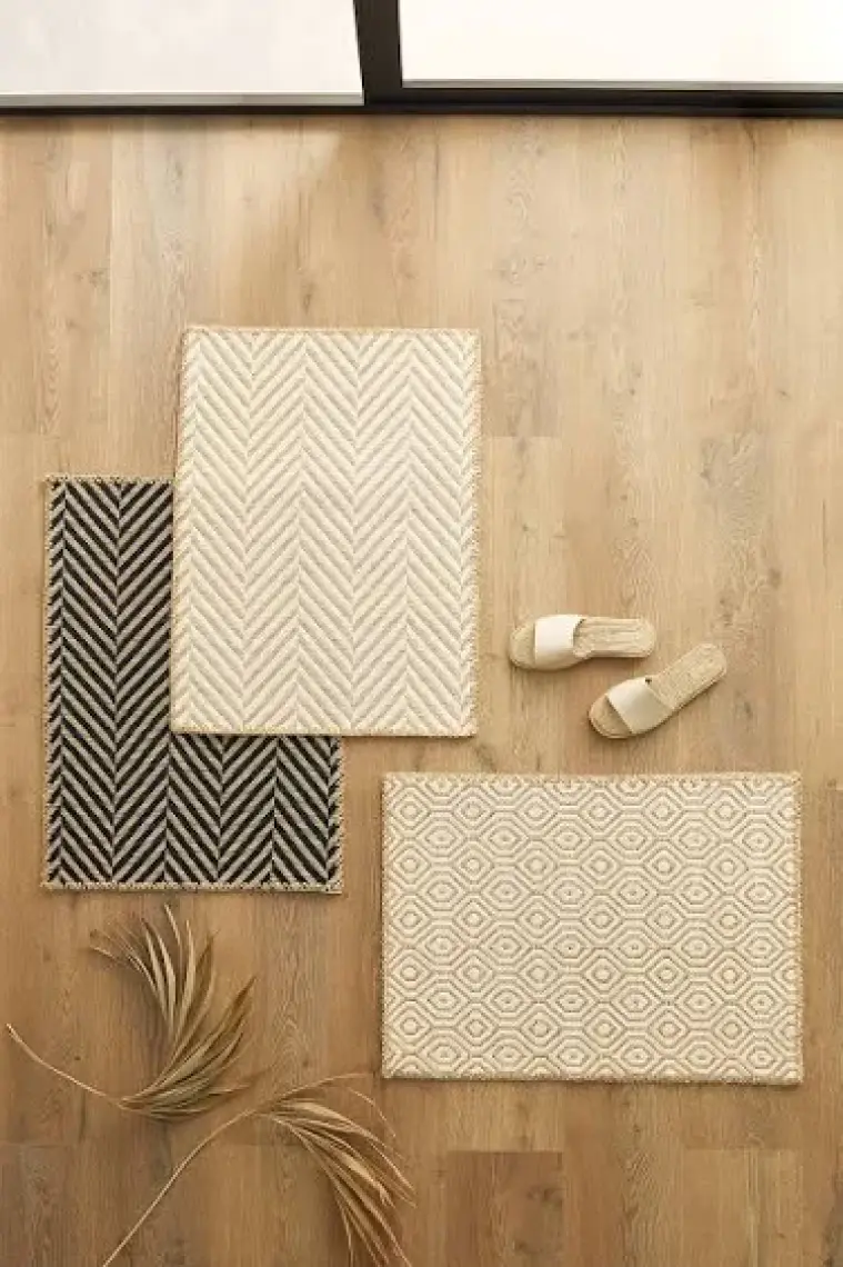Siyah Renk Balıksırtı Jüt Paspas 50 x 70