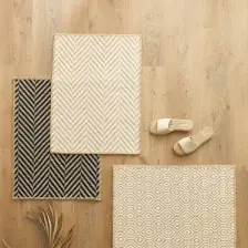 Siyah Renk Balıksırtı Jüt Paspas 50 x 70