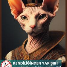 Pi Papers Sfenks Kedisi Posteri, Sfenks Kedi Posteri, Akıllı Kağıt Premium Poster, Yapay Zeka Tasarım