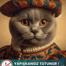 Pi Papers Scottish Fold Kedi Posteri, Scottish Kedi Posteri, Akıllı Kağıt Premium Poster, Yapay Zeka Tasarım