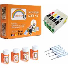 Cescesor Epson T0711-T0714 Uyumlu Kartuş Dolum Seti - 4 Renk