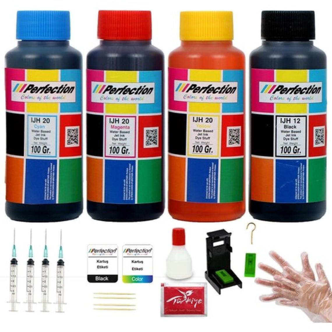 Perfection Hp Deskjet Plus Ink Advantage 653 Renkli ve Siyah Kartuş Uyumlu  Dolum Seti 4X100 Gr.