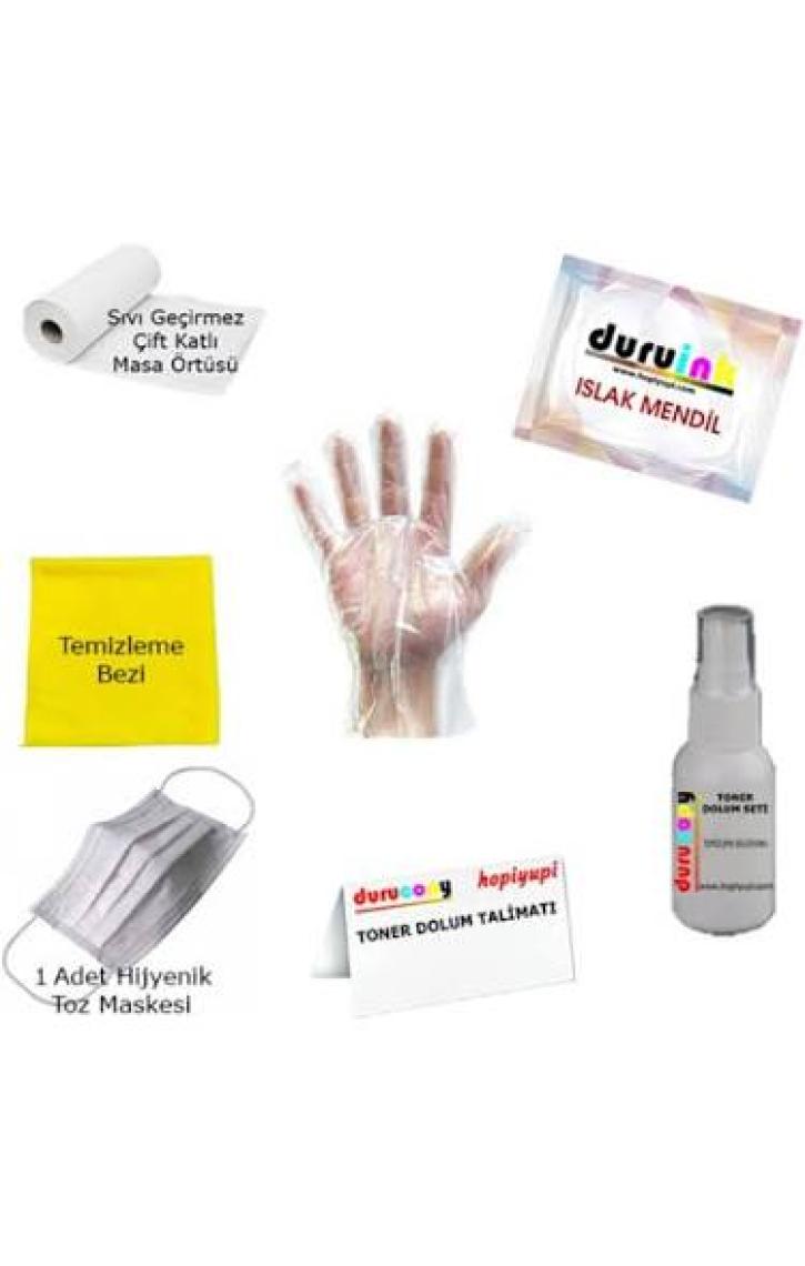 Durucopy HP 85A CE285A P1102 Toner Tozu Dolum Seti 1 kg Siyah
