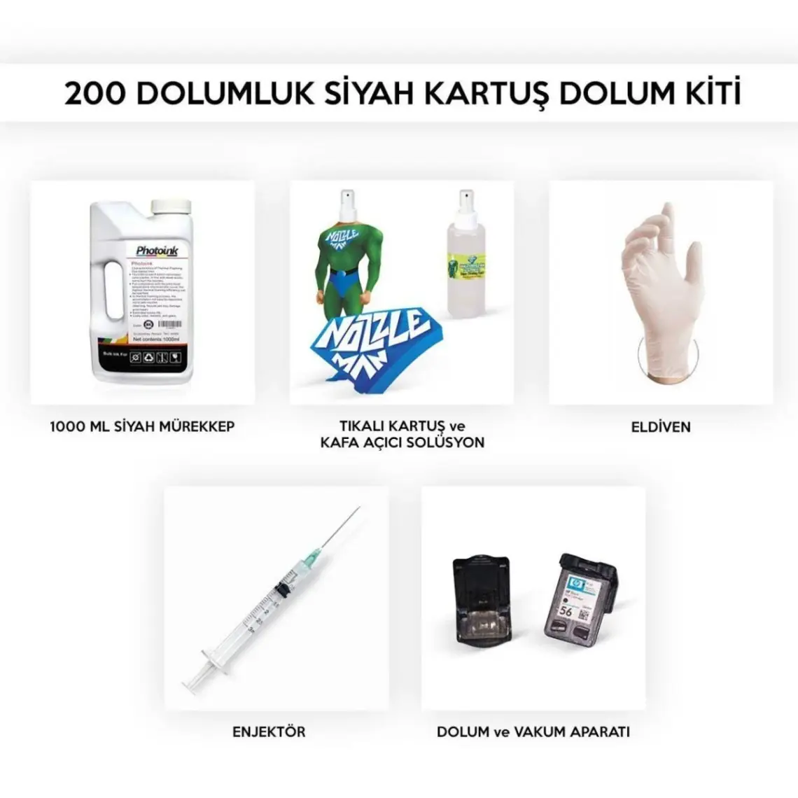 Tüm Model Yazıcılar için Renkli Kartuş Dolum Seti