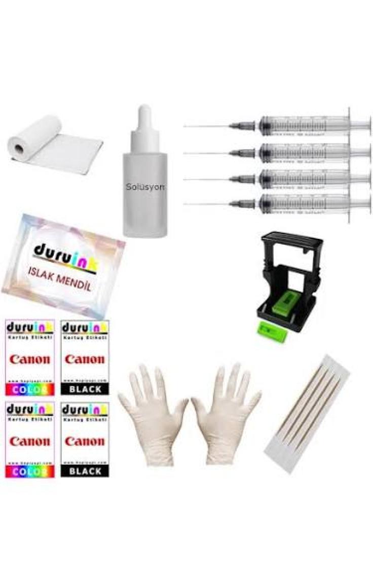 Mertink Canon E404 E414 Yazıcı Uyumlu Kartuş Dolum Seti  5 Li Set 5X100ML Mürekkep