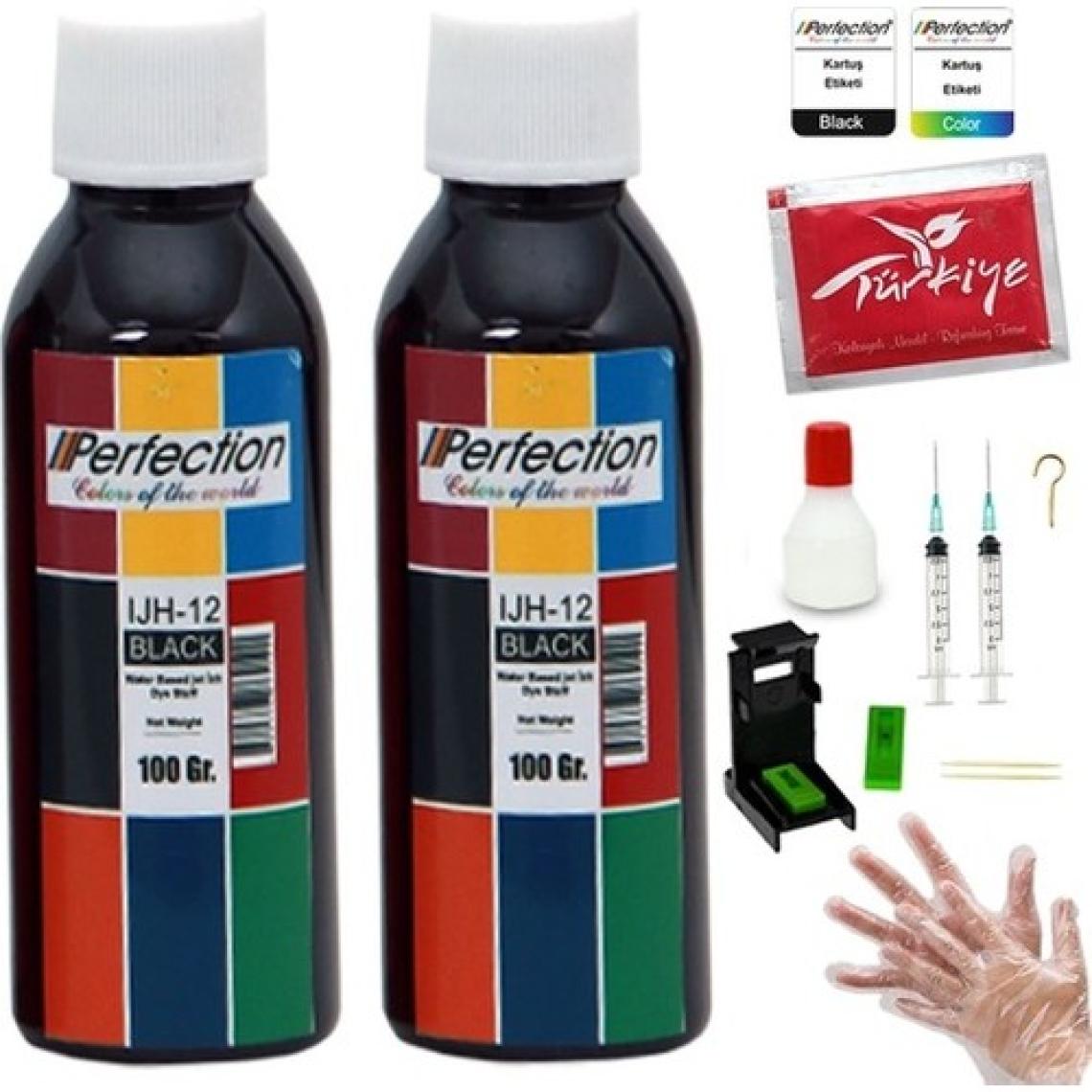 Perfection Hp 652 Hp 651 Hp 650 Hp 305 Hp 47 Kartuş Uyumlu Dolum Seti̇ 2 x 100 ml Black