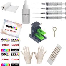 Duruink Canon Pixma E414 PG46 CL56 Yazıcı Uyumlu Kartuş Dolum Seti 500ML SİYAH+3X100ML Renkli Mürekkep