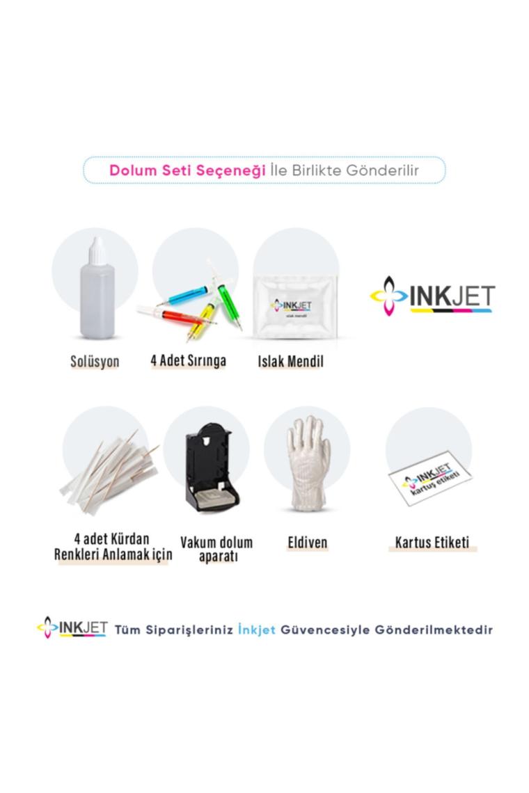 HP Deskjet HP 2710/hp 2720 Yazıcı Uyumlu Hp 305 Kartuş Dolum Seti 4x100ml
