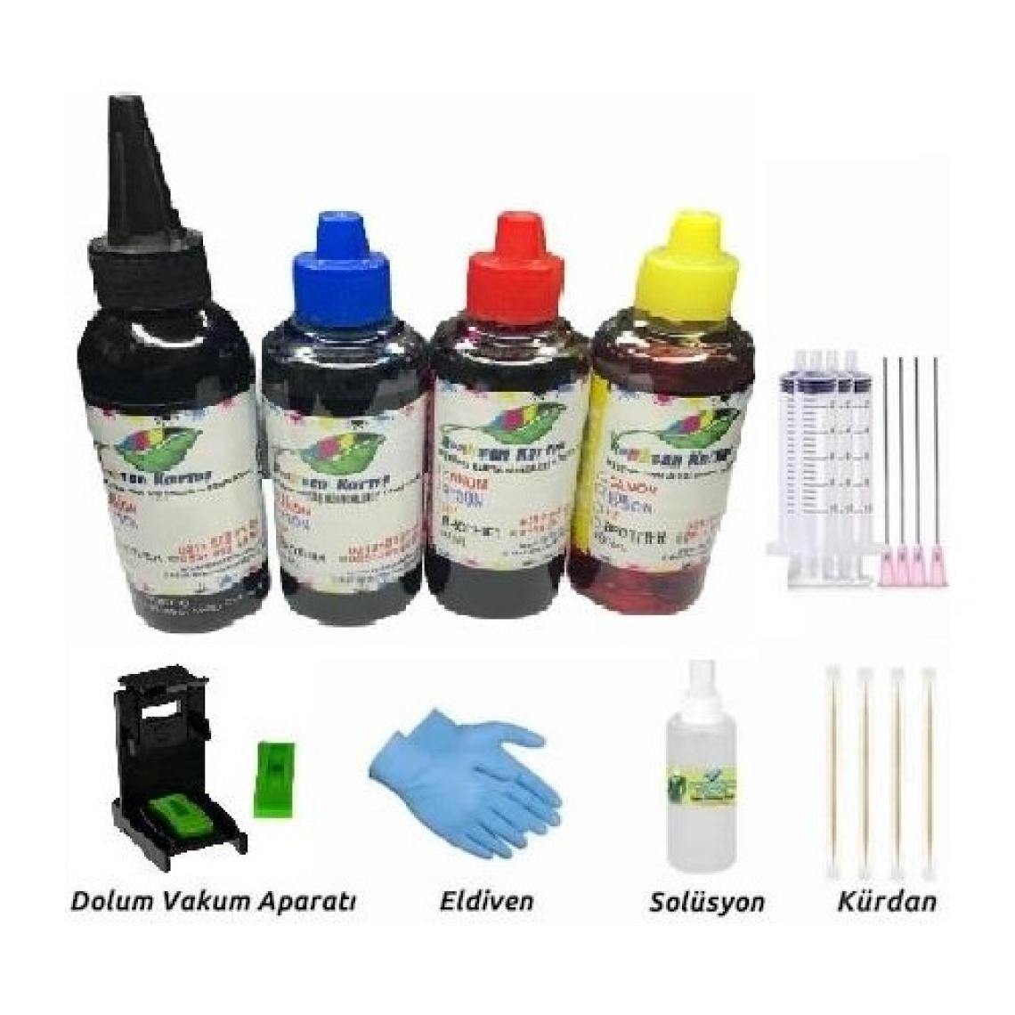 Hp 704 Hp 2060 Uyumlu Renkli ve Siyah Kartuş Dolum Seti 4X100ML