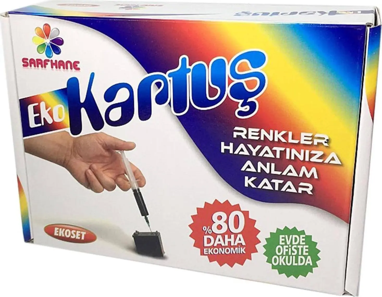 Ekoset Canon E204 E304 E3140 E3340 E4240 uyumlu Kartuş dolum seti 40 Dolumluk PG46/CL56 uyumlu 4x100ml