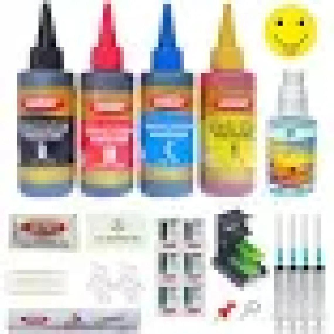 Ekoset Canon E204 E304 E3140 E3340 E4240 uyumlu Kartuş dolum seti 40 Dolumluk PG46/CL56 uyumlu 4x100ml