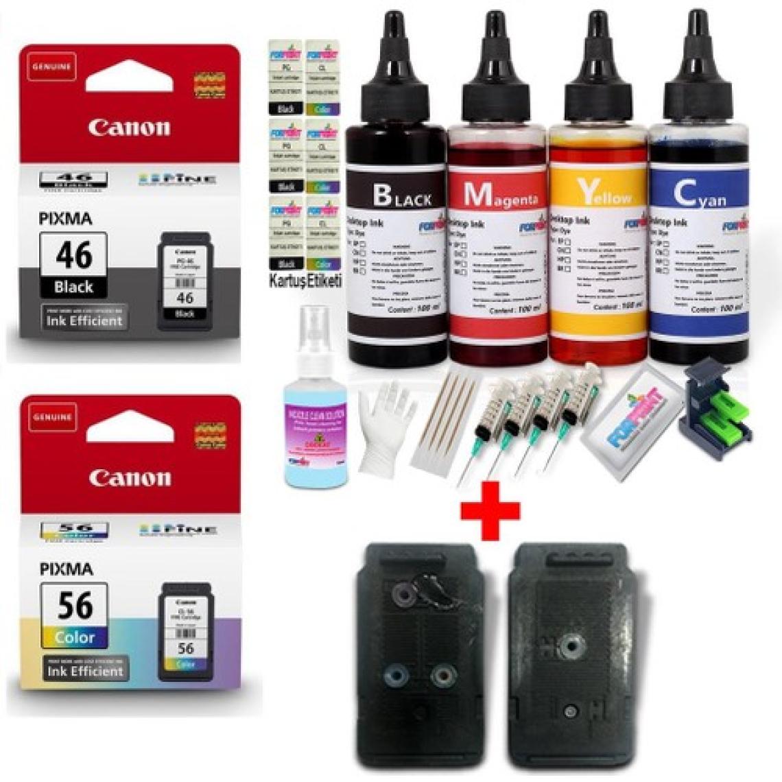 Canon E414/404/484/474 Yazıcı Kartuşu + Ful Dolum Seti PG-46/CL56
