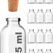 Afracam 25 cc Şeffaf Penisilin Mantar Tıpalı 25 ml Düğün, Kına, Nişan, Kolonya Şişesi Cam Şişe 12 Adet