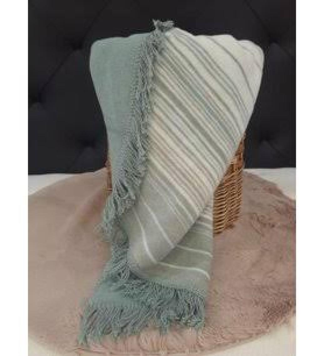 Özdilek Pamuklu Tv Diz Battaniyesi Tek Kişilik 130x170 Striped Mint 3396