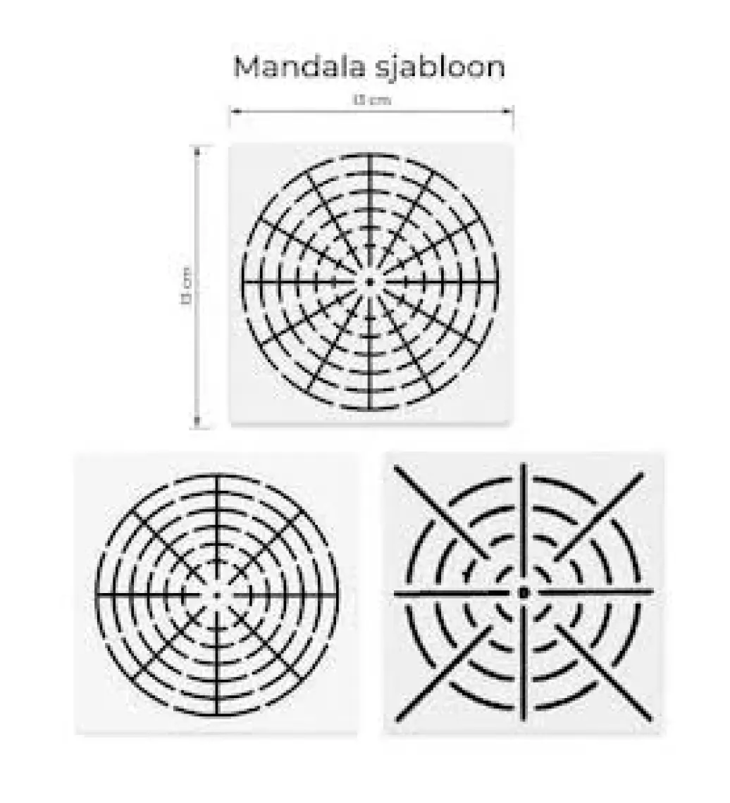 Mandala Art Fabric Dot Mandala Teknik Şablon 3'lü Set Mandala Tekniğiyle Dot Mandala Yapmak Isteyenler Için