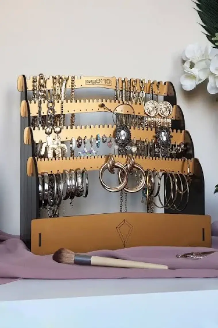 Design Otto Diamond Small Organizer Kozmetik Makyaj Kolye Küpe Yüzük Takı Kutusu Düzenleyici
