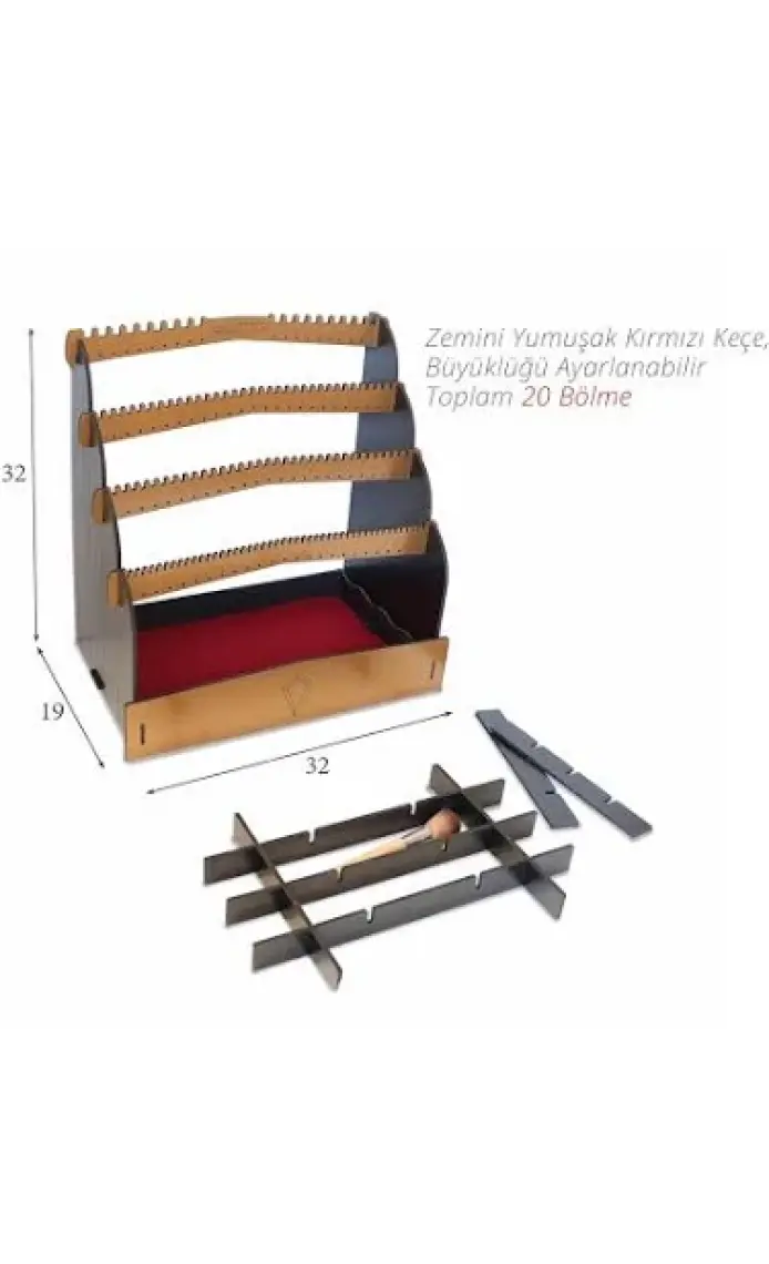 Design Otto Diamond Small Organizer Kozmetik Makyaj Kolye Küpe Yüzük Takı Kutusu Düzenleyici