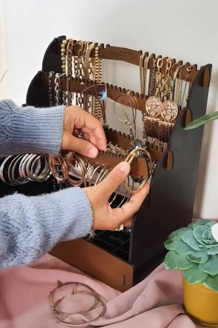 Design Otto Diamond Small Organizer Kozmetik Makyaj Kolye Küpe Yüzük Takı Kutusu Düzenleyici