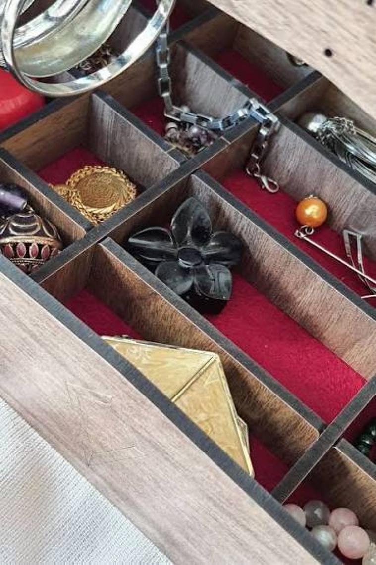 Design Otto Diamond Small Organizer Kozmetik Makyaj Kolye Küpe Yüzük Takı Kutusu Düzenleyici