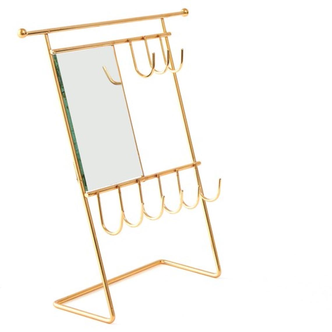 Ntc Metal Dikdörtgen Aynalı Takı Askısı - Sarı - 26,5X26,5X7 cm