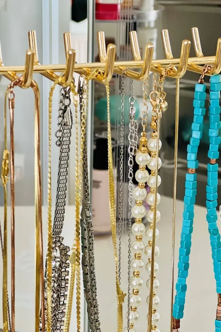 Tekno-tel Takı Aksesuar Standı Dekoratif Organizer Gold EG210