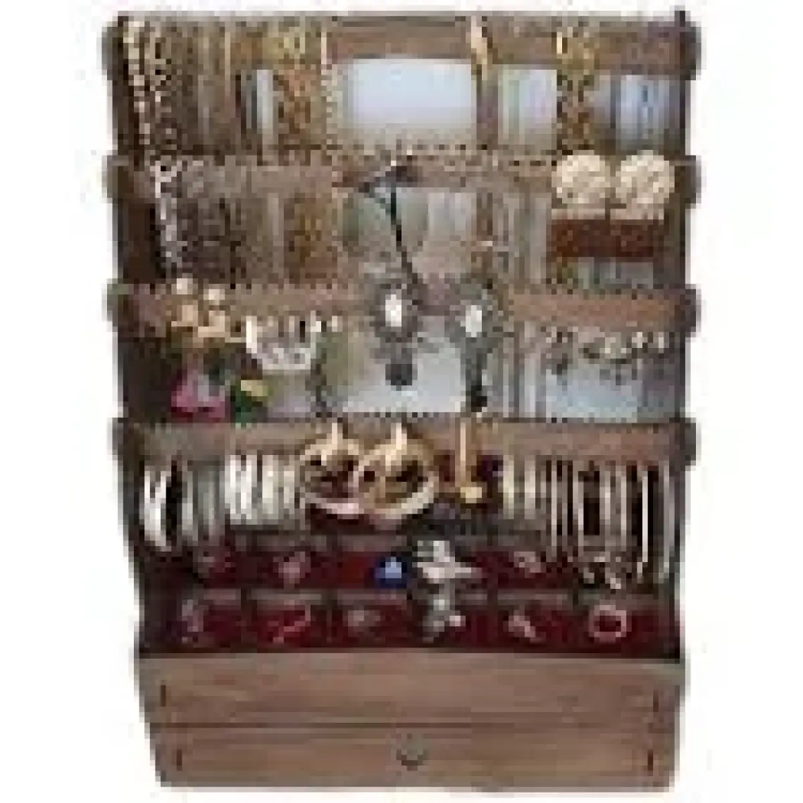 Design Otto Diamond Large Organizer Kozmetik Makyaj Kolye Küpe Yüzük Takı Kutusu Düzenleyici