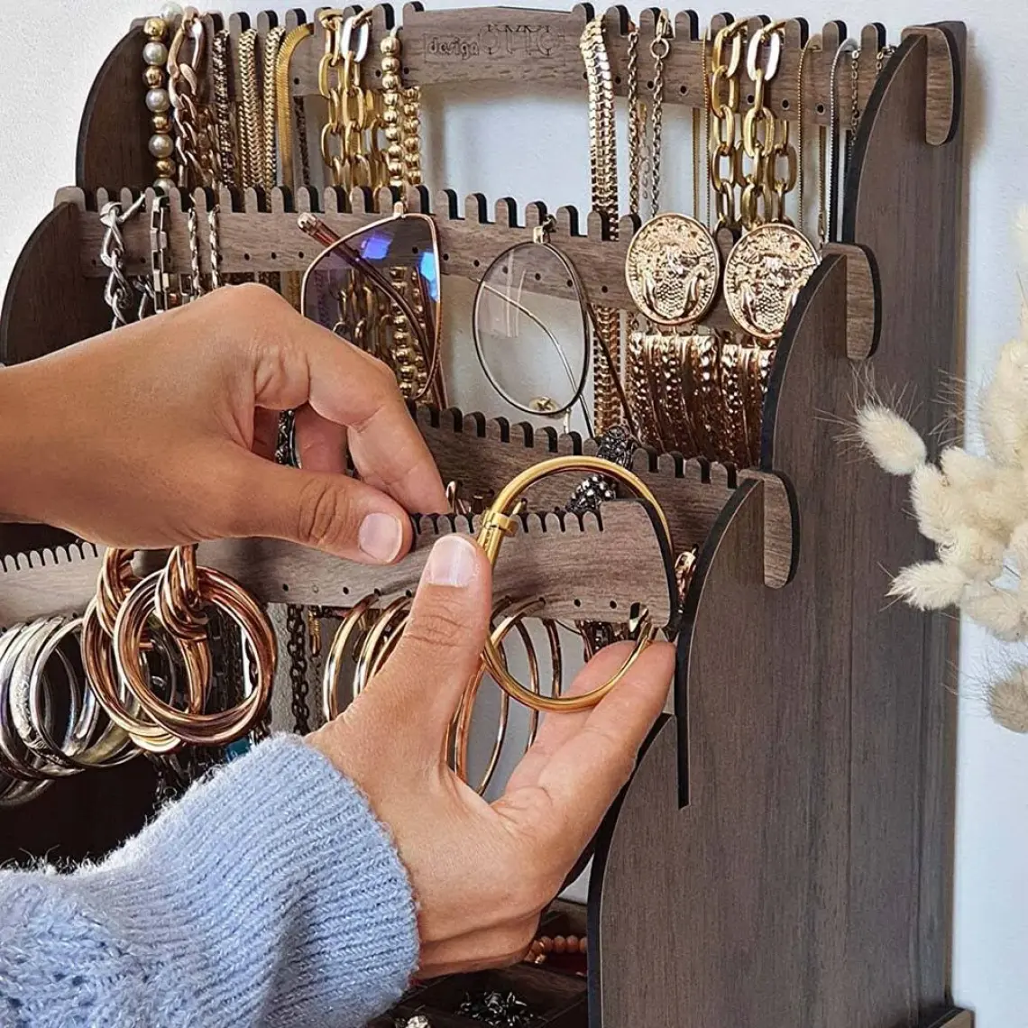 Design Otto Diamond Large Organizer Kozmetik Makyaj Kolye Küpe Yüzük Takı Kutusu Düzenleyici