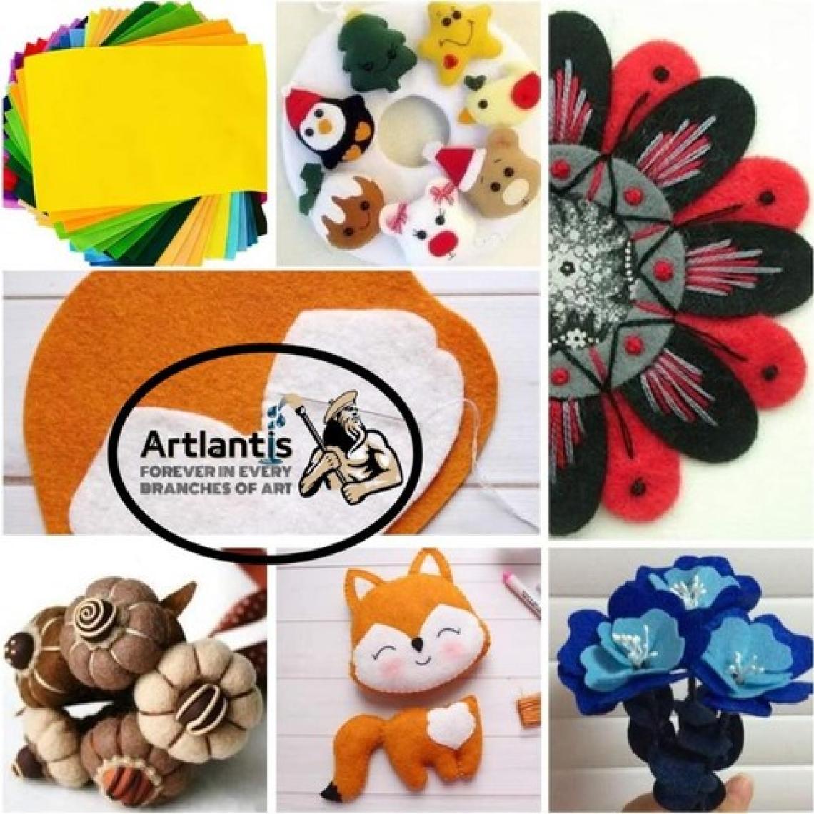 Artlantis Siyah Keçe A4 2 mm 20X30 cm 5 Li 1 Paket Okul Kreş Etkinlik