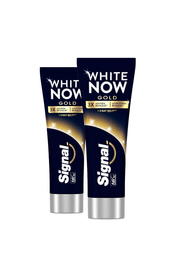 White Now Gold Beyazlatıcı Işıltı Diş Macunu 75ml X2 Fırça Kabı Hediye