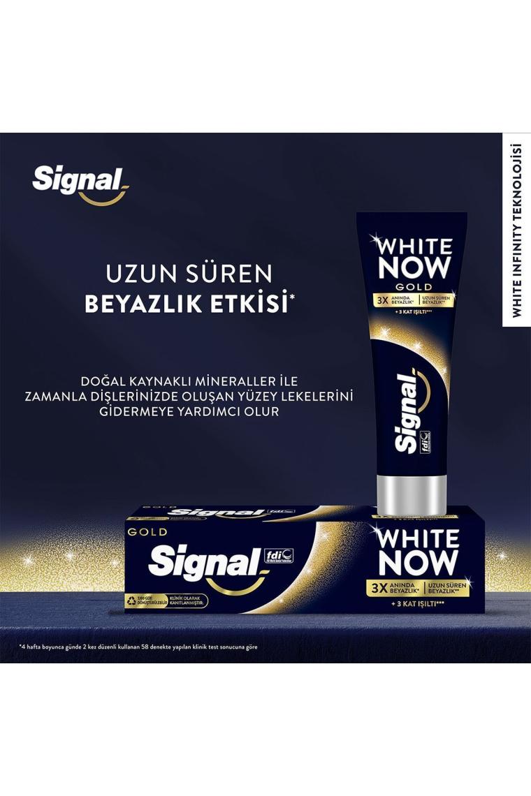 White Now Gold Beyazlatıcı Işıltı Diş Macunu 75ml X2 Fırça Kabı Hediye