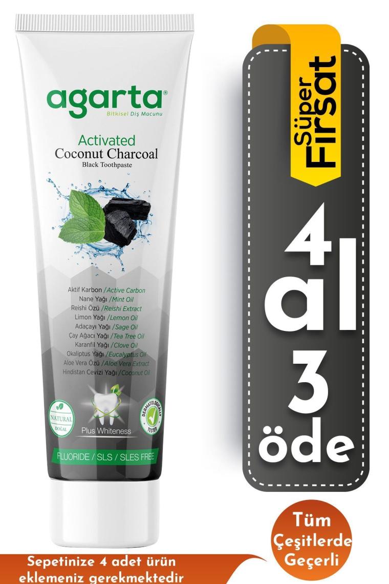 Doğal Hindistan Cevizi Özlü Aktif Karbonlu Florürsüz Diş Macunu 100 Ml/130 gr