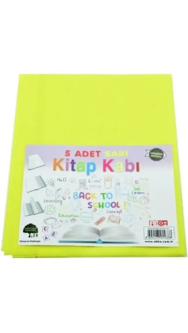 Abka Sarı Şeffaf 5 Li Hazır Kitap Kabı