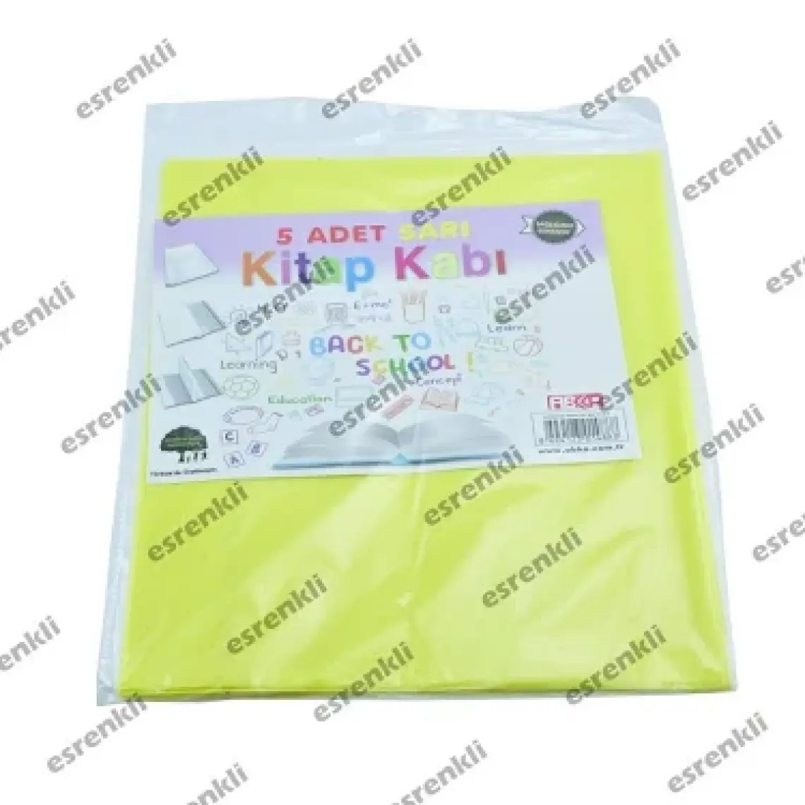 Abka Sarı Şeffaf 5 Li Hazır Kitap Kabı