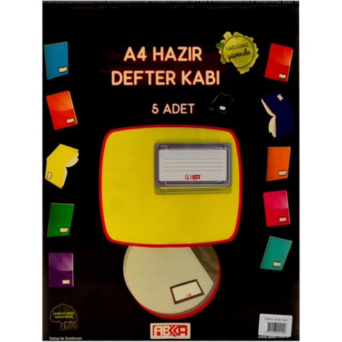 Abka A4 Hazır Defter Kabı 5 Li Sarı